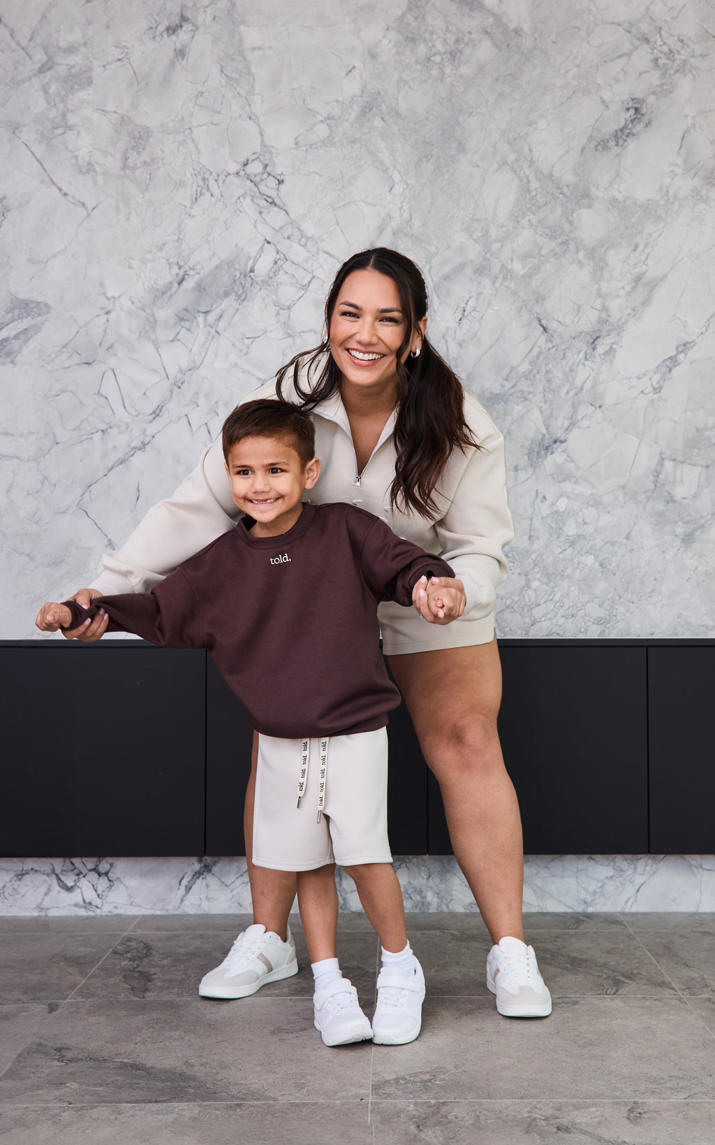 Luca Kids Crew Neck Jumper - Chocolate Brown