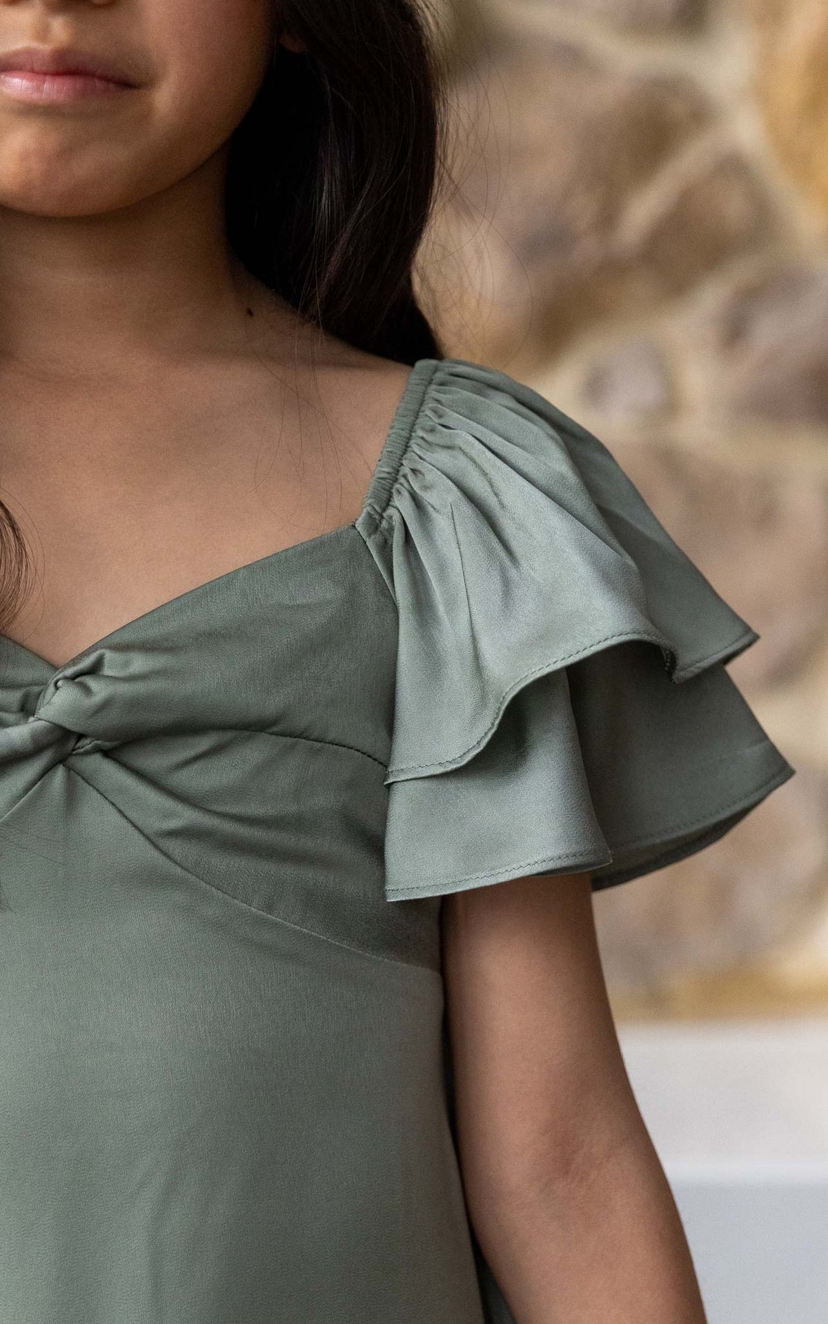In The Sky Kids Dress - Fern Green