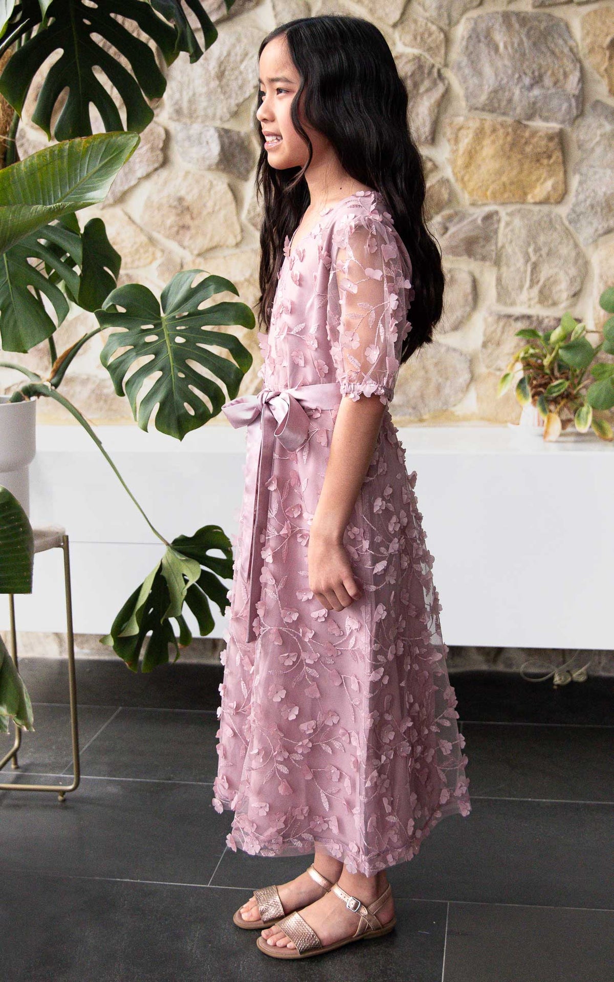 Leonie Kids Dress - Dusty Pink