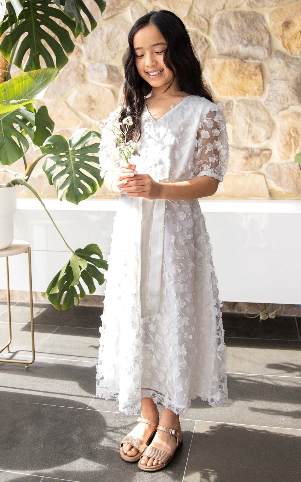 Leonie Kids Dress - White