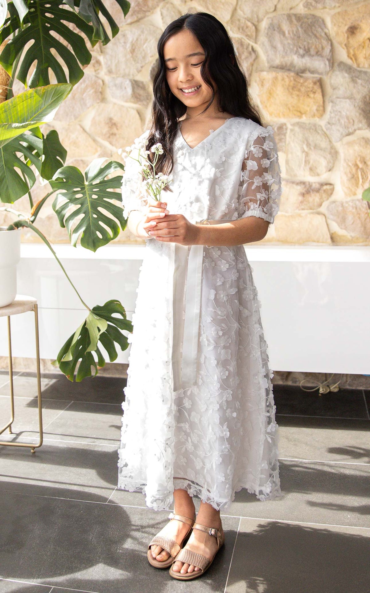 Leonie Kids Dress - White