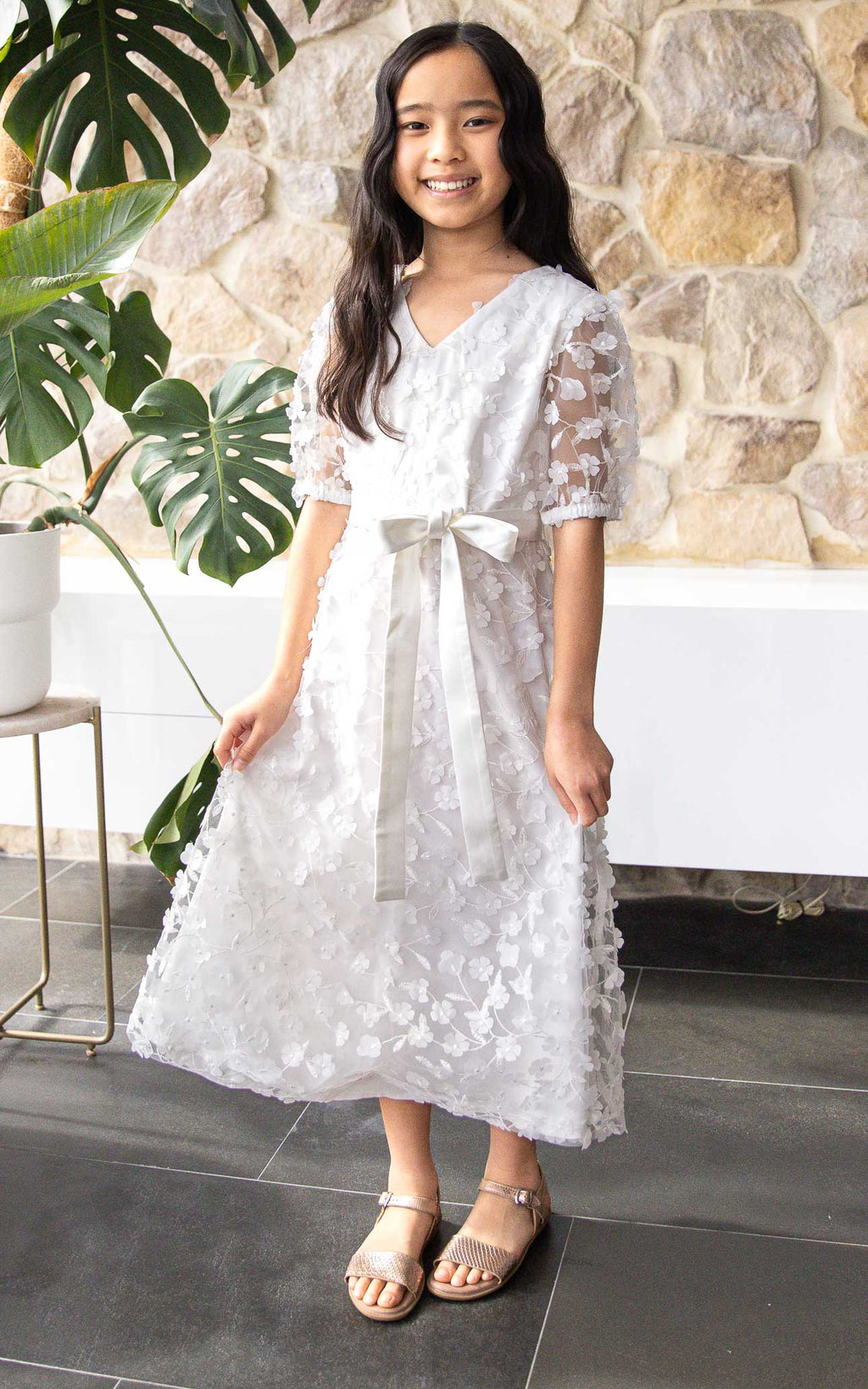 Leonie Kids Dress - White