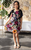 Poppy Kids Dress - Black Multi Floral