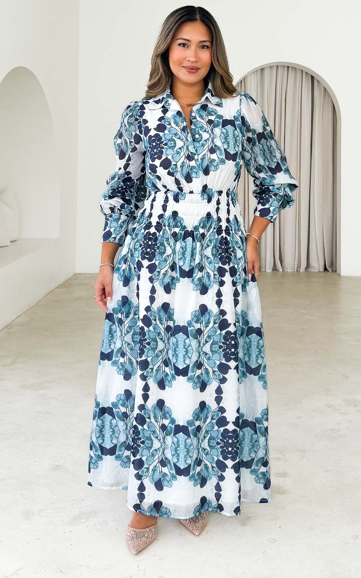 Novella Maxi Dress - Blue Print