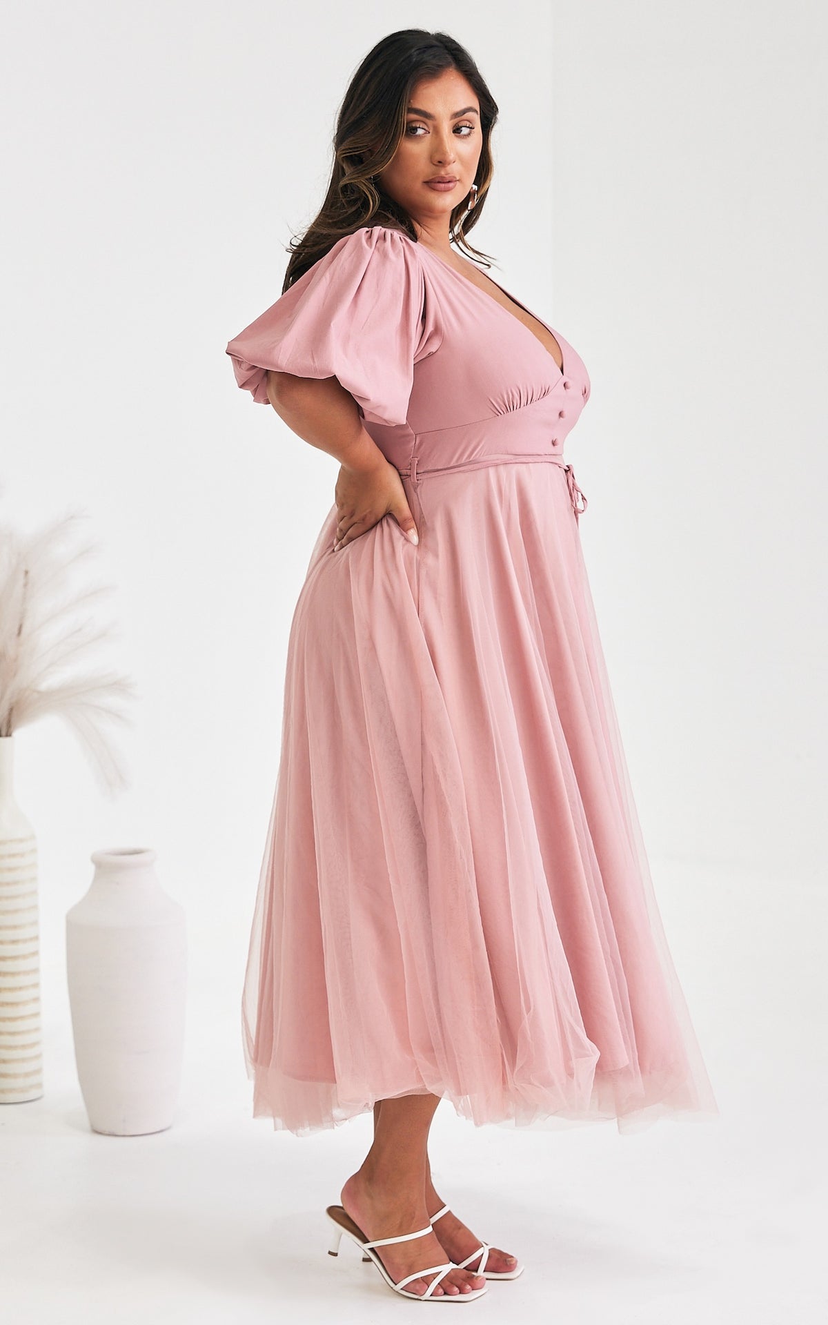 One Kiss Tulle Maxi Dress - Blush Pink