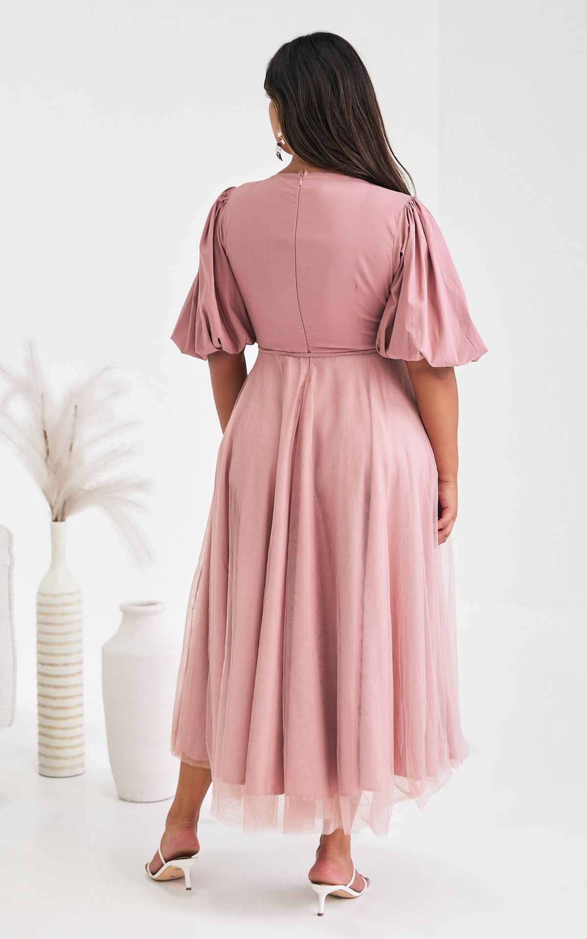 One Kiss Tulle Maxi Dress - Blush Pink