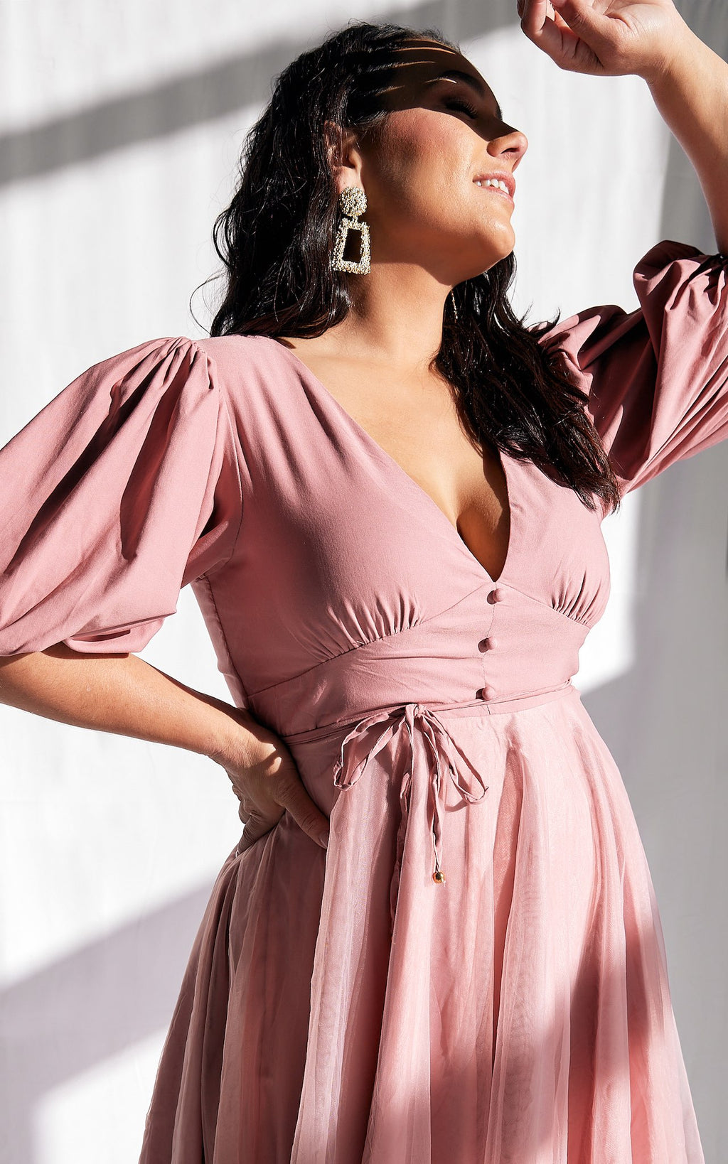 One Kiss Tulle Maxi Dress - Blush Pink