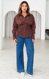 Vera Shirt Blouse - Chocolate Brown