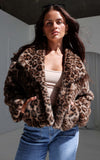 Philippa Faux Fur Jacket - Leopard Print