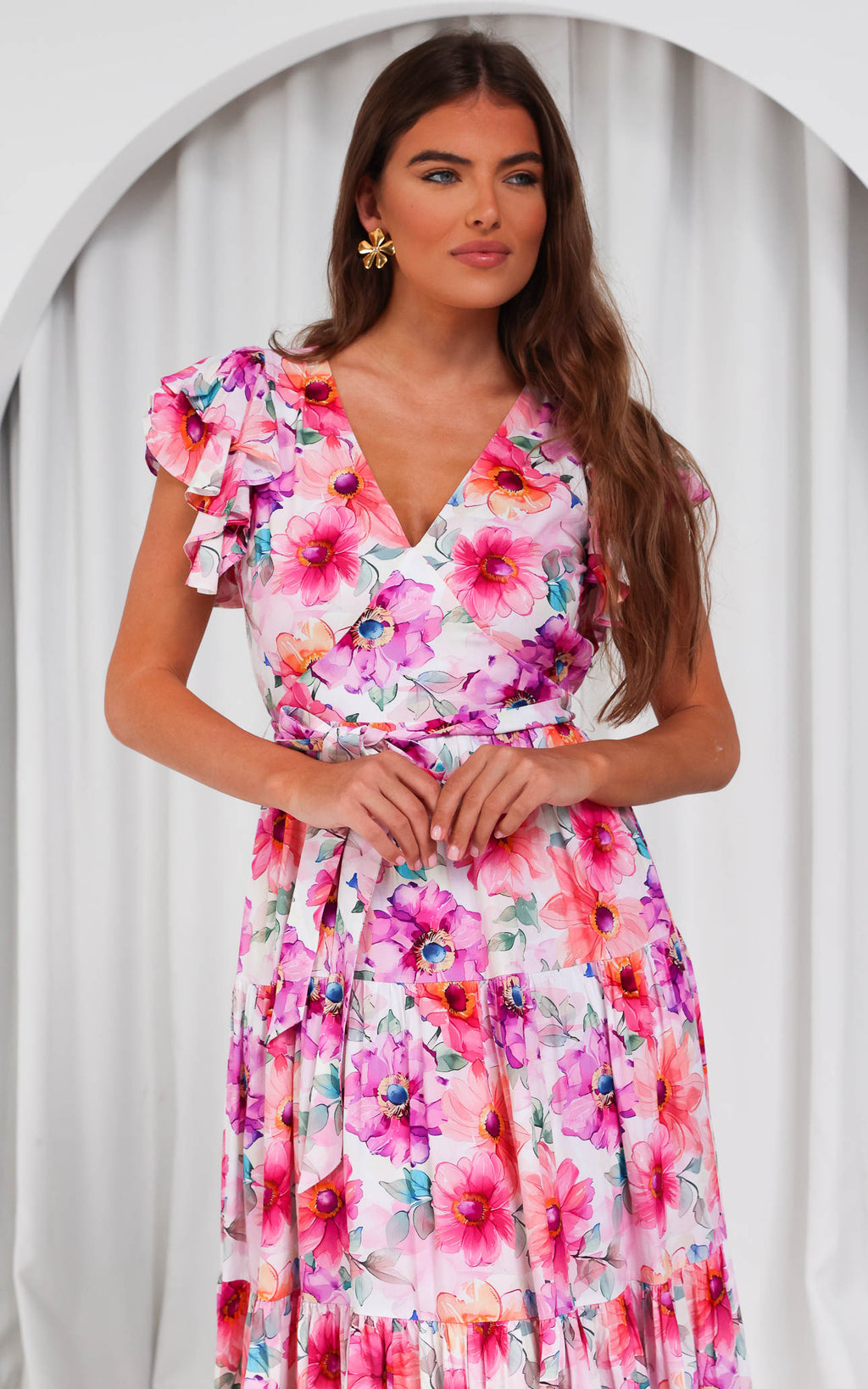 Poeselle Maxi Dress - Pink Multi Floral