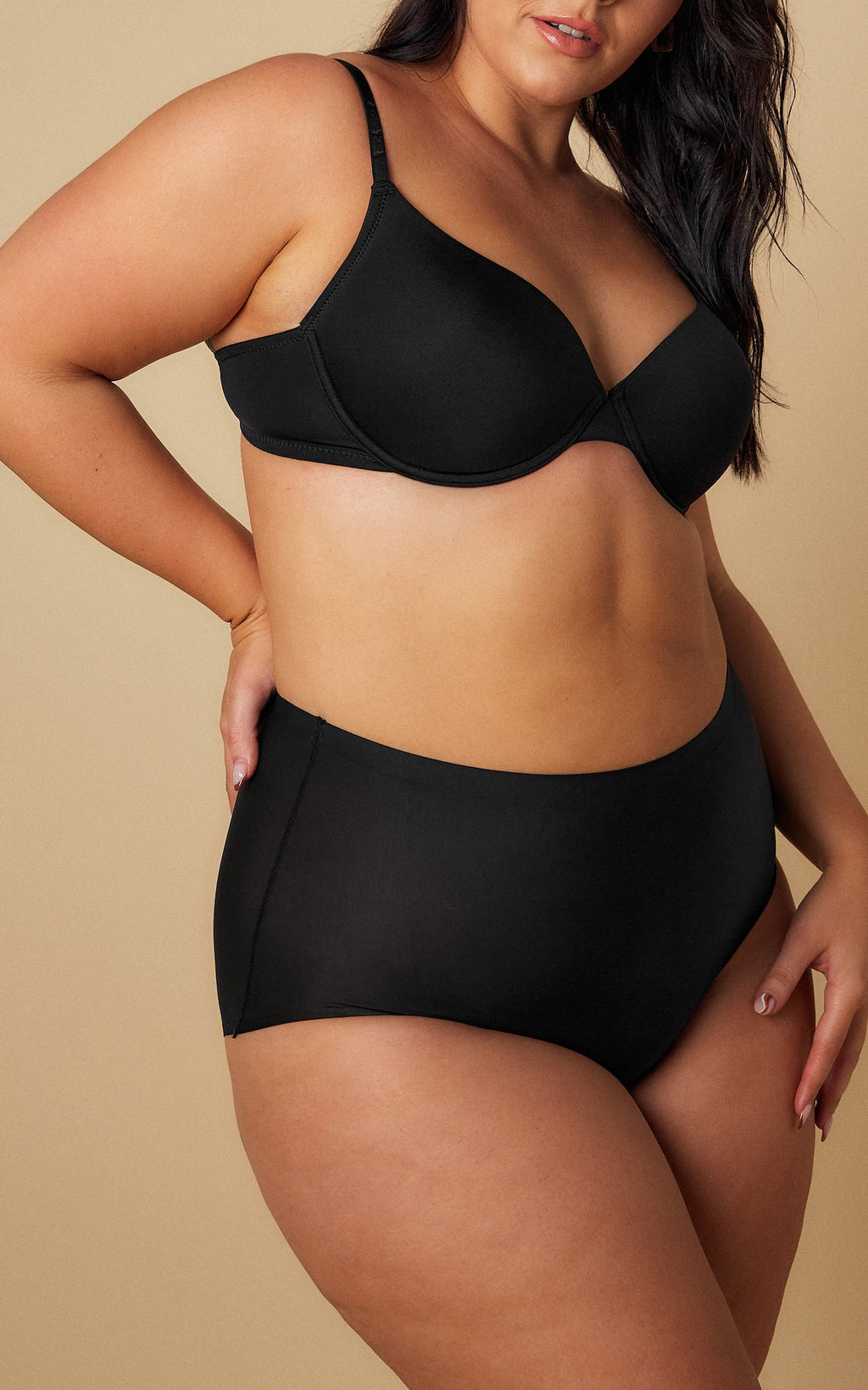 3 Pack: Prielle Seamless High Waisted Full Briefs - Black