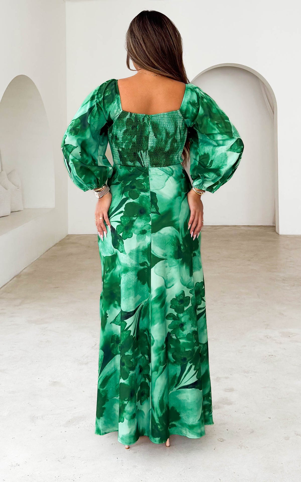 Priscilla Maxi Dress - Green Floral