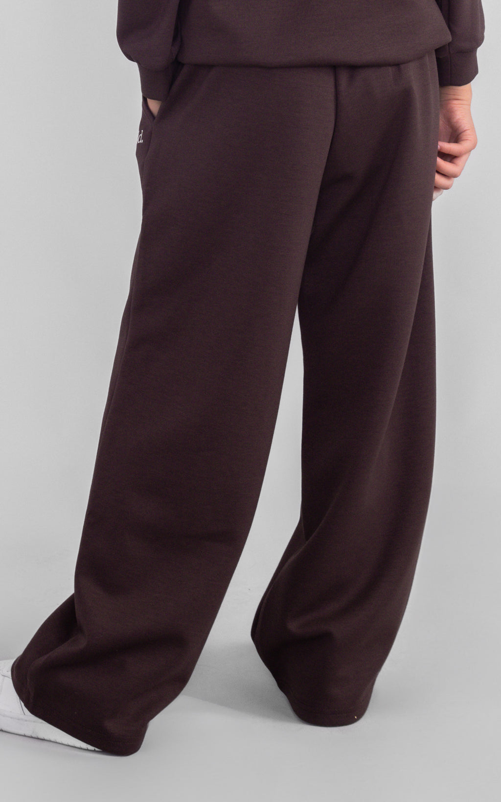 Paxon Kids Wide Leg Trackpants - Chocolate Brown
