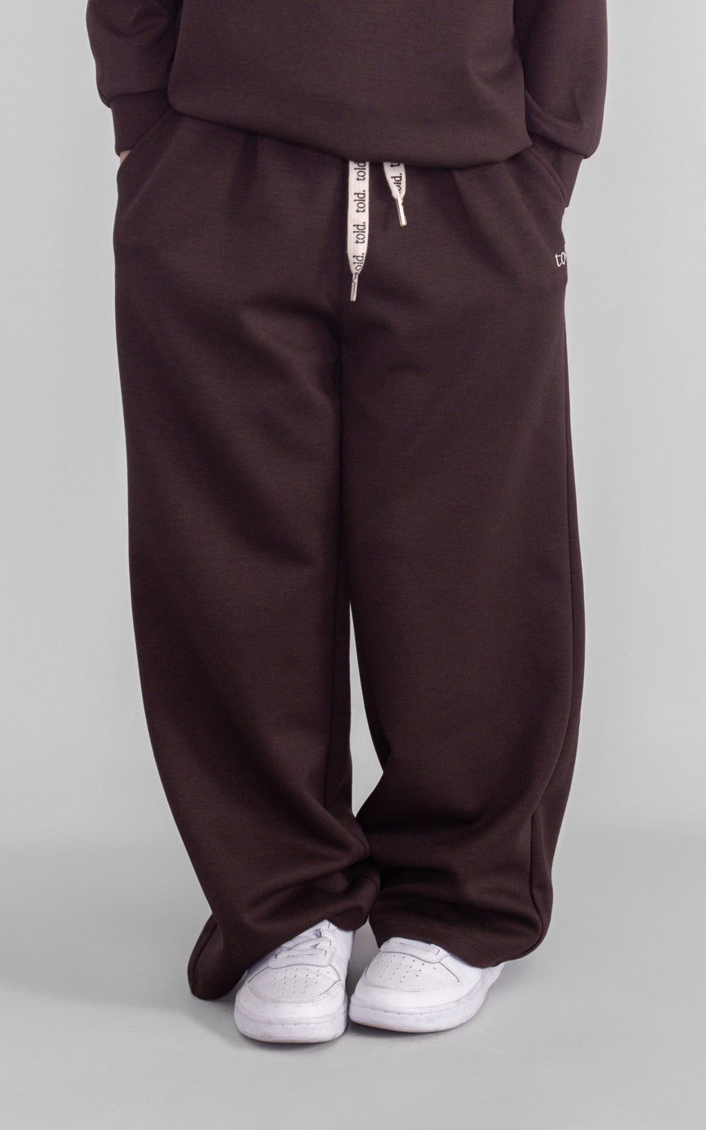 Paxon Kids Wide Leg Trackpants - Chocolate Brown