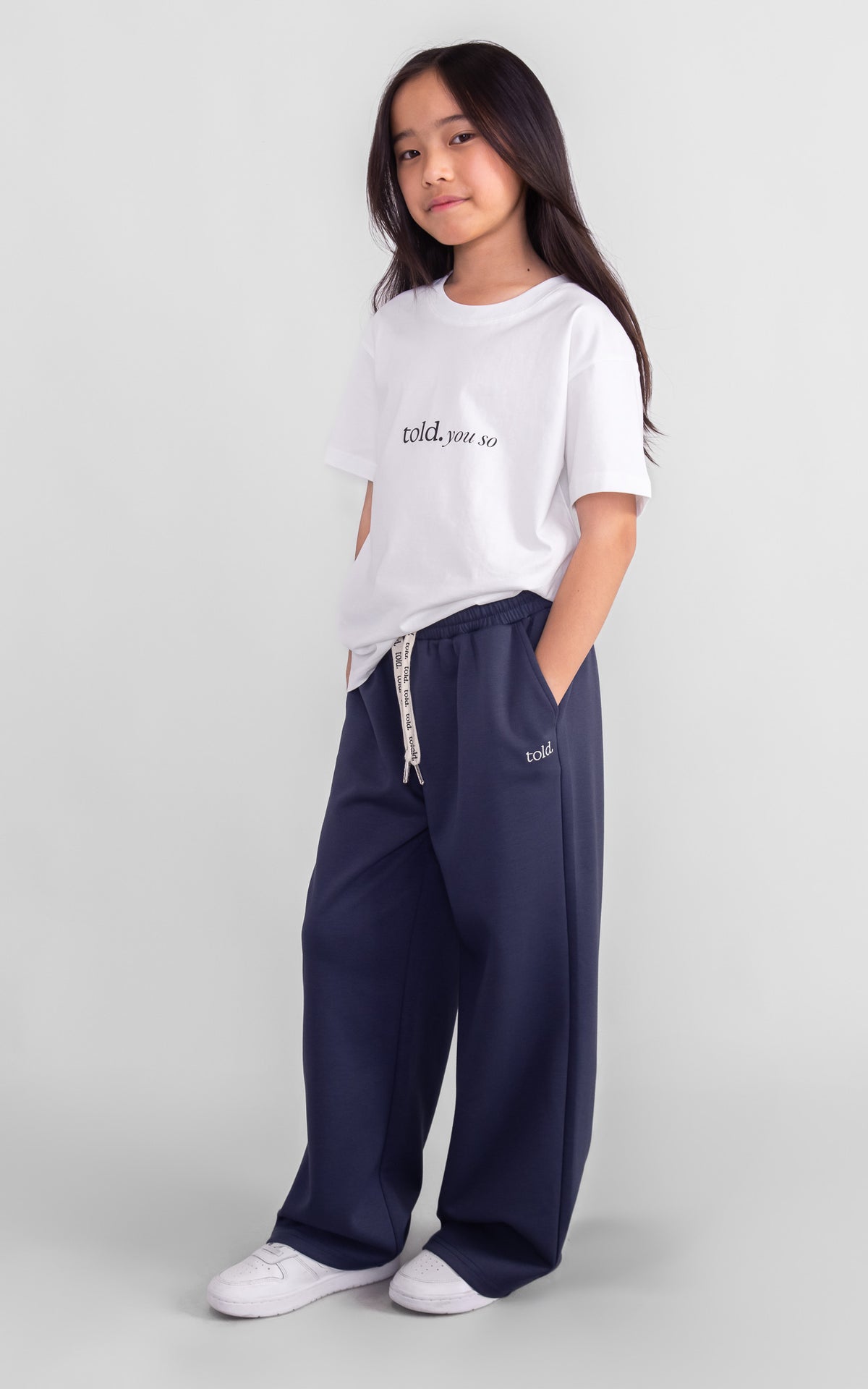 Paxon Kids Wide Leg Trackpants - Navy