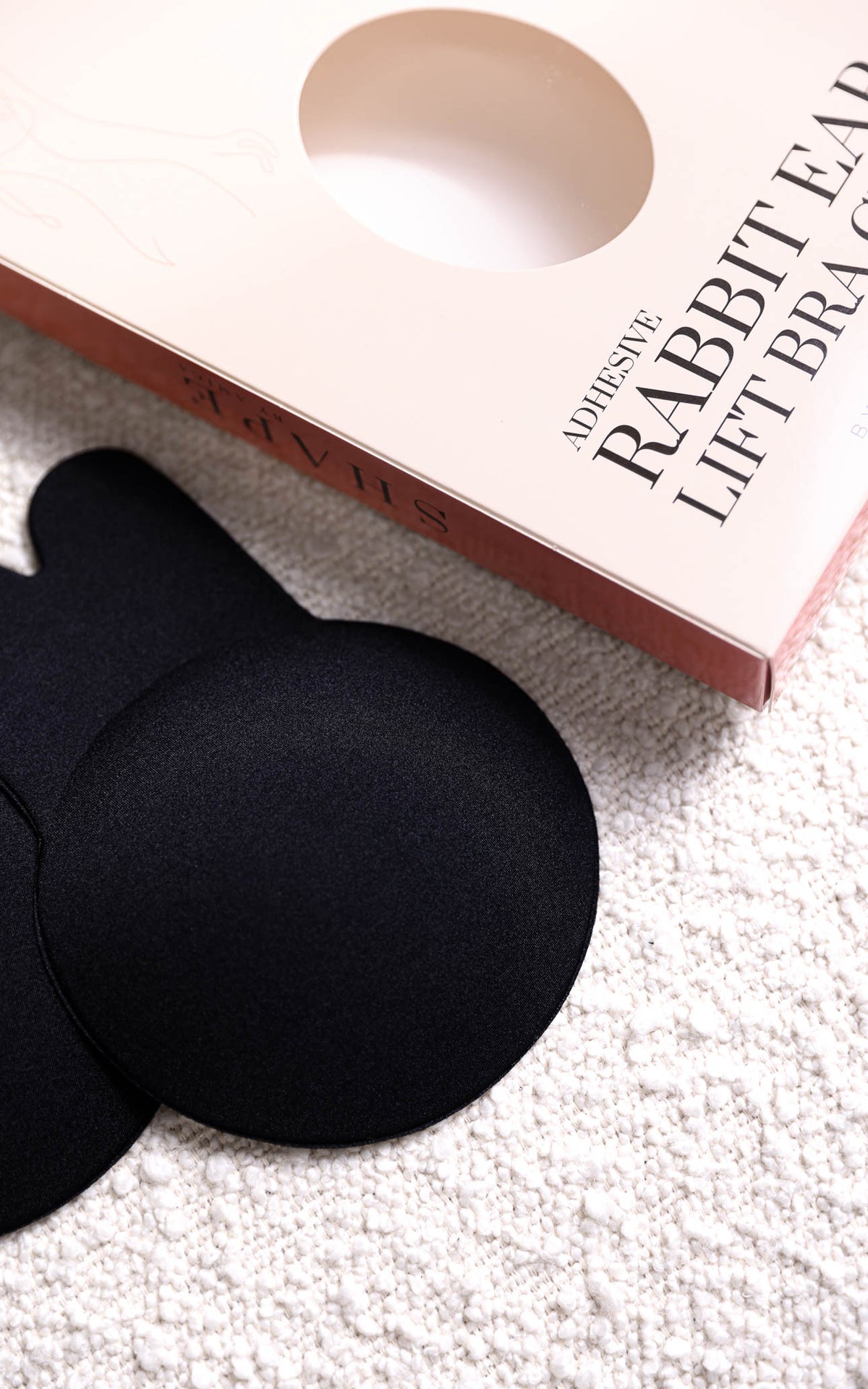 Bunni Adhesive Rabbit Ear Lift Bra Cups - Black