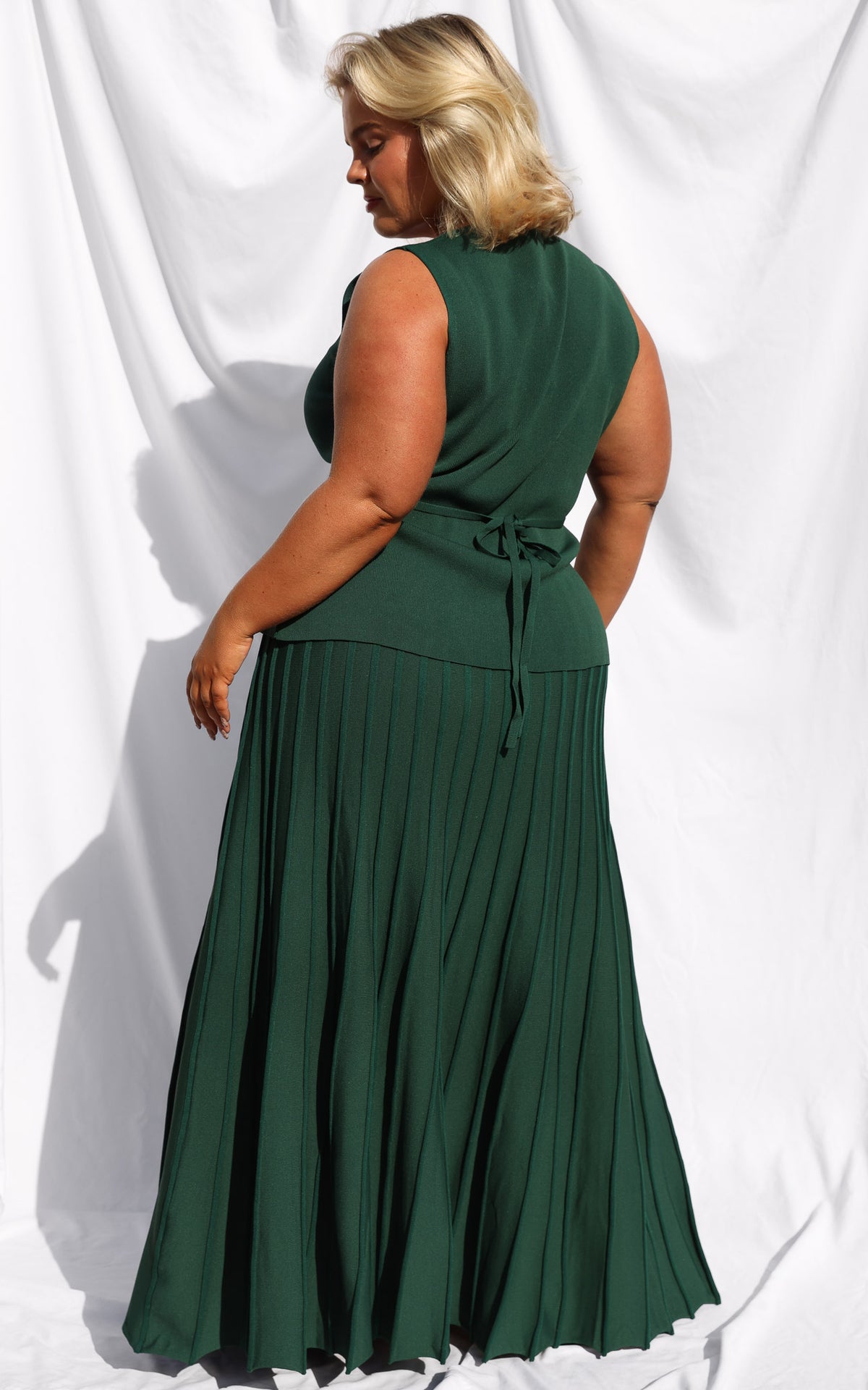 Reuben Knit Vest Top - Forest Green
