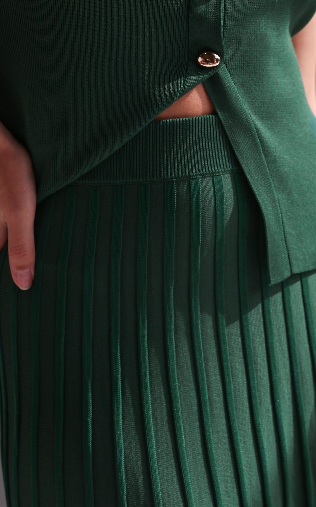 Reuben Knit Midi Skirt - Forest Green