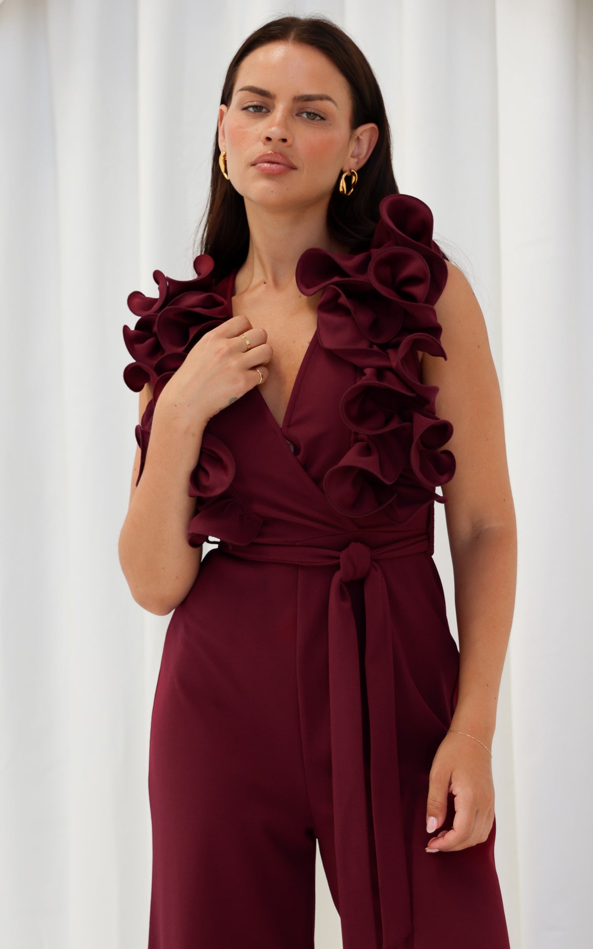 Rosaline Wide Leg Jumpsuit - Wine