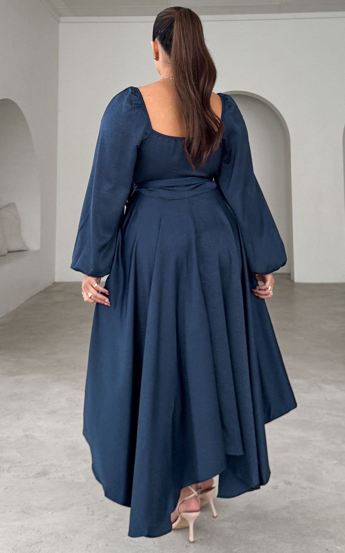 Rossetti Long Sleeve Wrap Maxi Dress - Navy