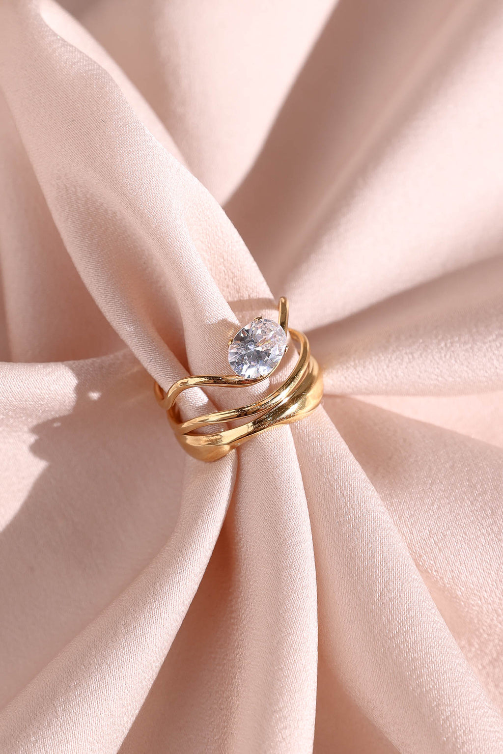 Rafferty Ring - Gold Oval Stone Wave