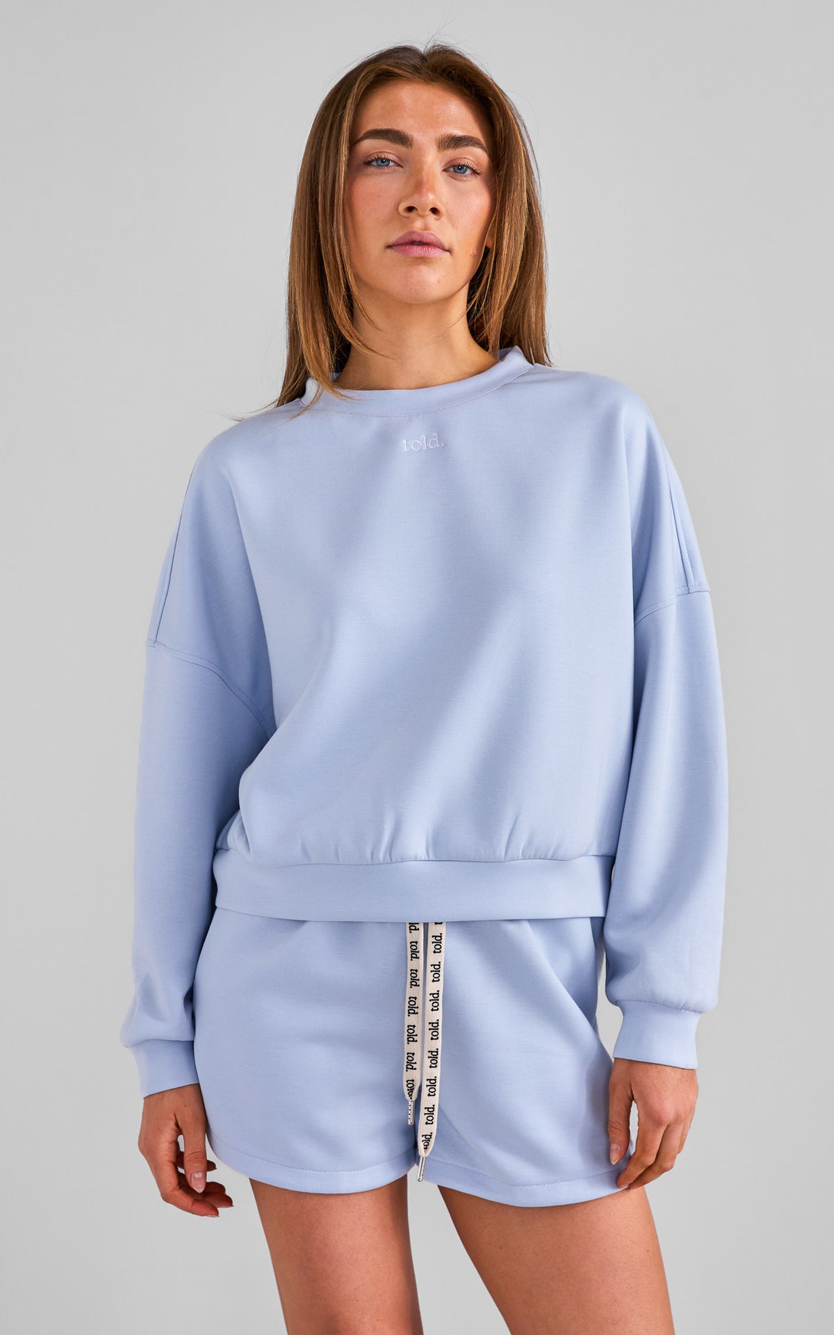 Rehka Crew Neck Jumper - Light Blue