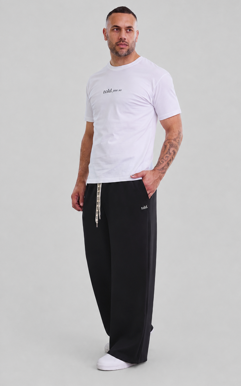 Luther Unisex Wide Leg Trackpants - Black
