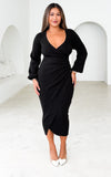 Sadie Knit Midi Dress - Black