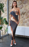 Salem Mesh Maxi Dress - Brown Multi Print