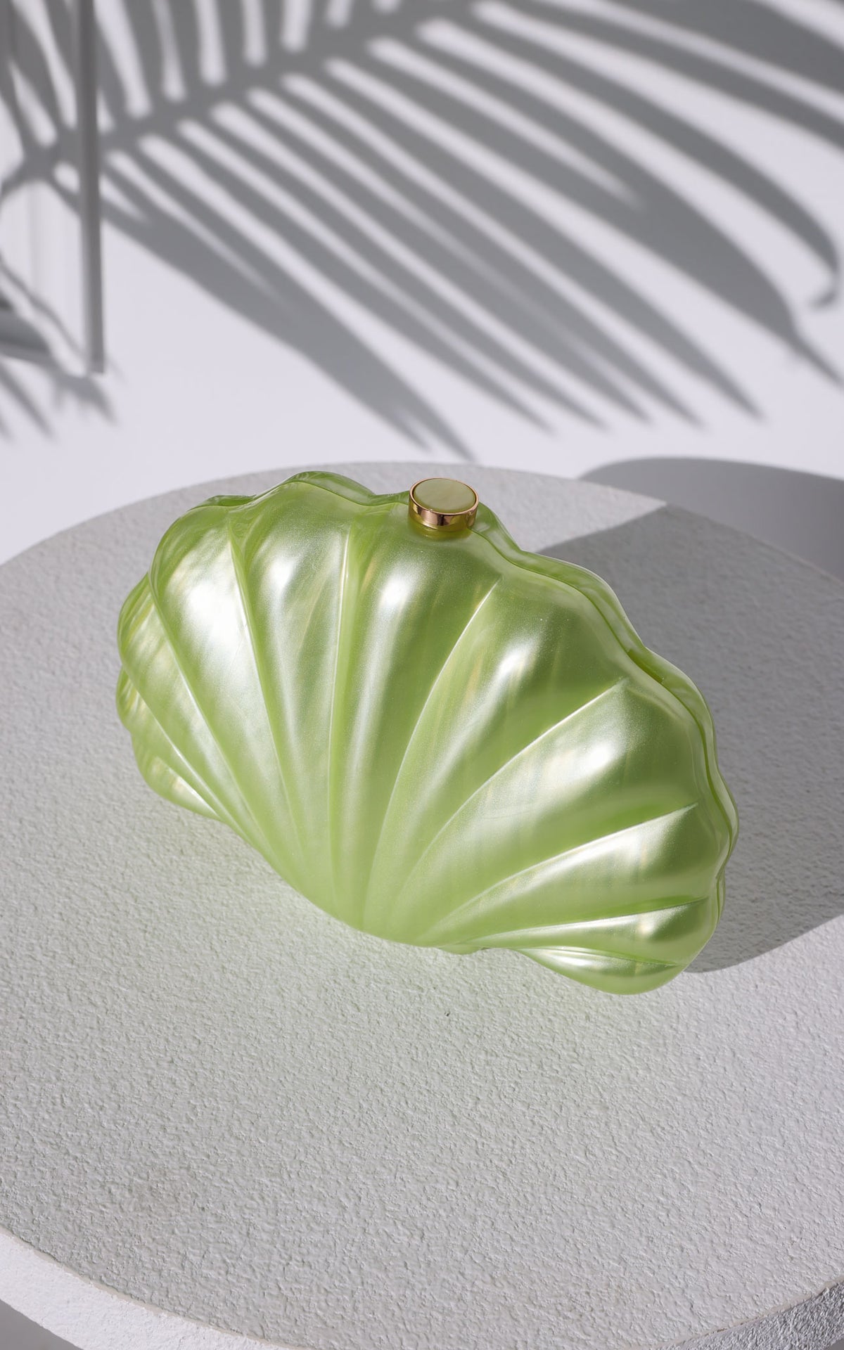 Serenade Shell Clutch Bag - Sage Pearl