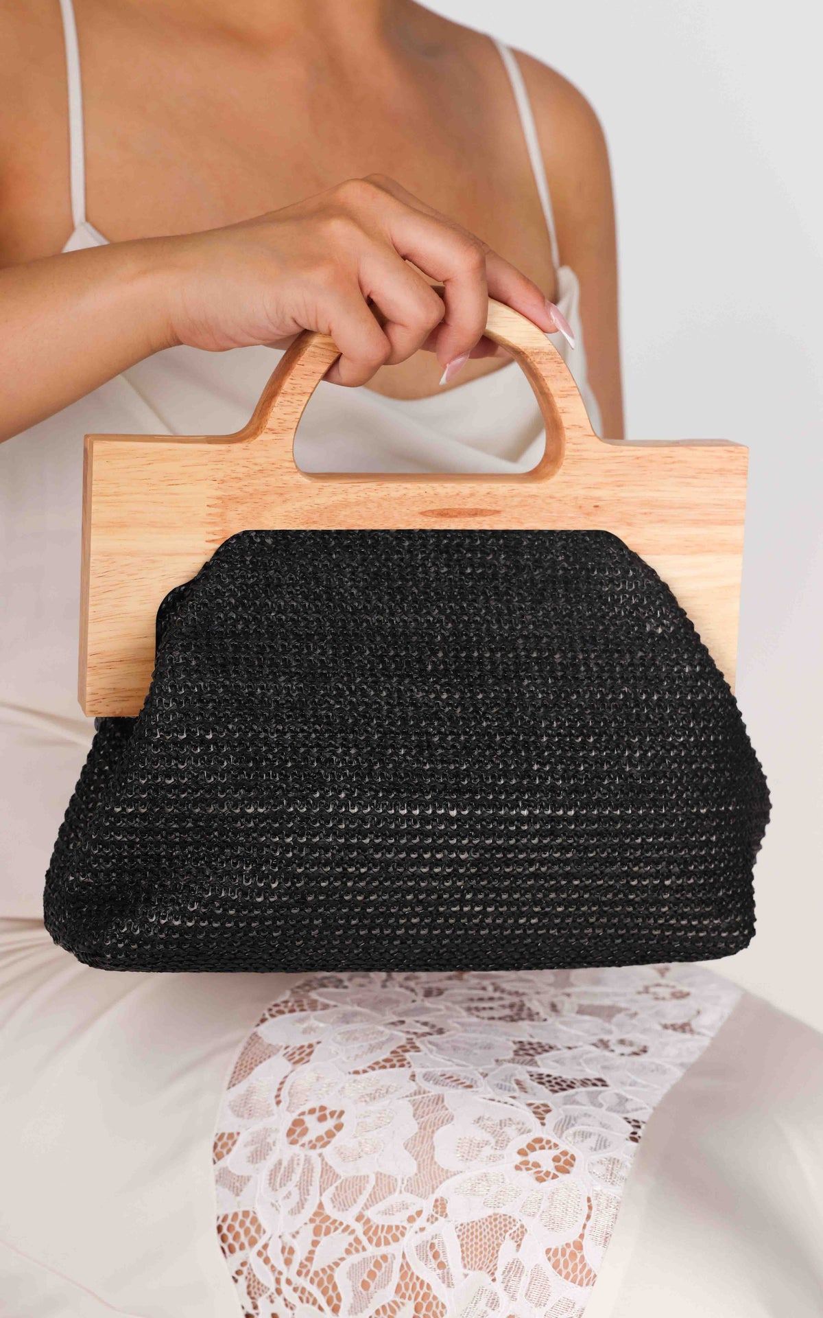 Seychelles Straw Bag - Black