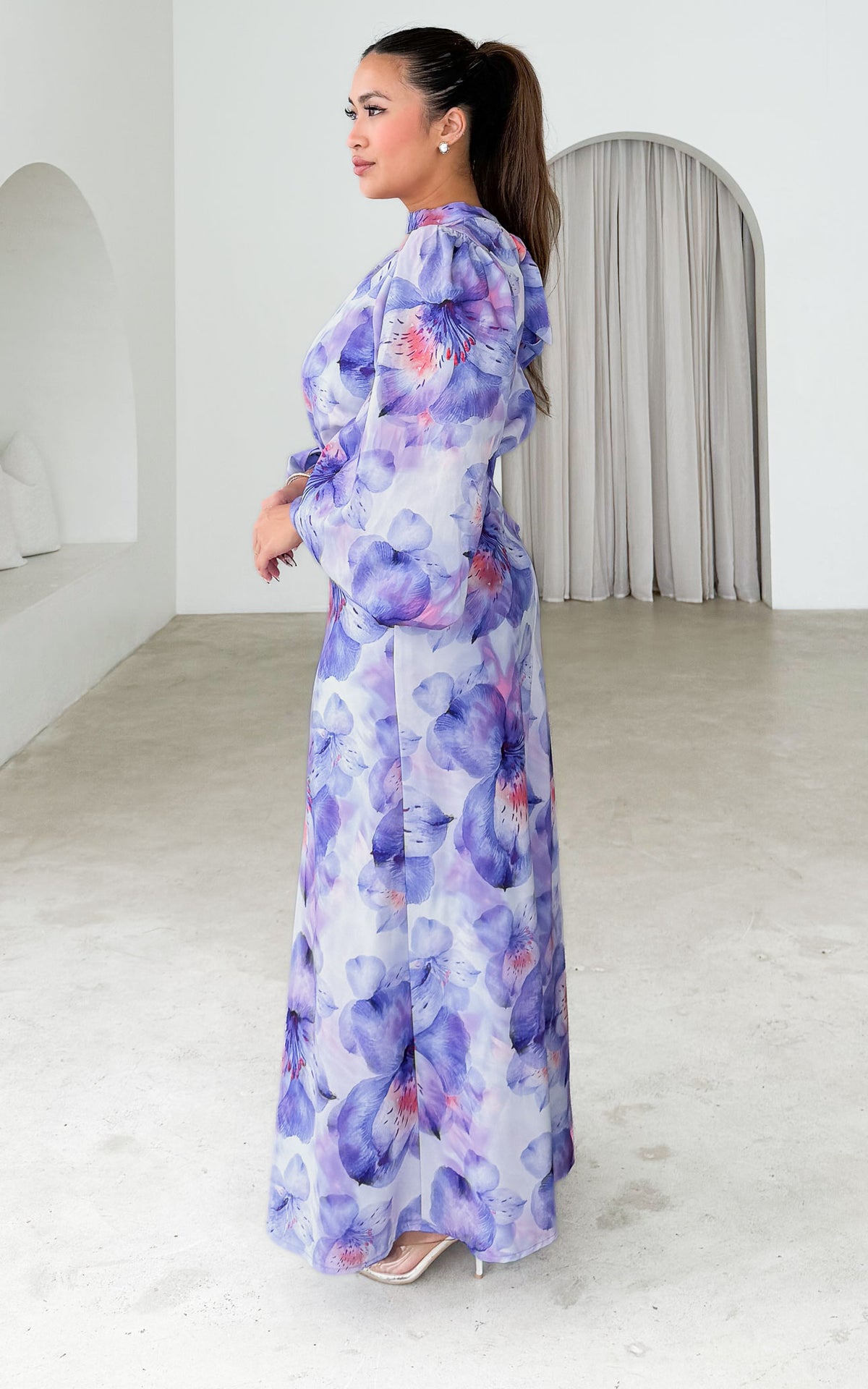 Sigrid Maxi Dress - Purple Floral