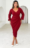 Sadie Knit Midi Dress - Rusty Red