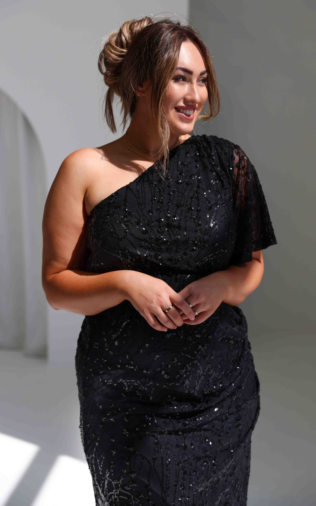 Tallulah Sequin Maxi Dress - Black