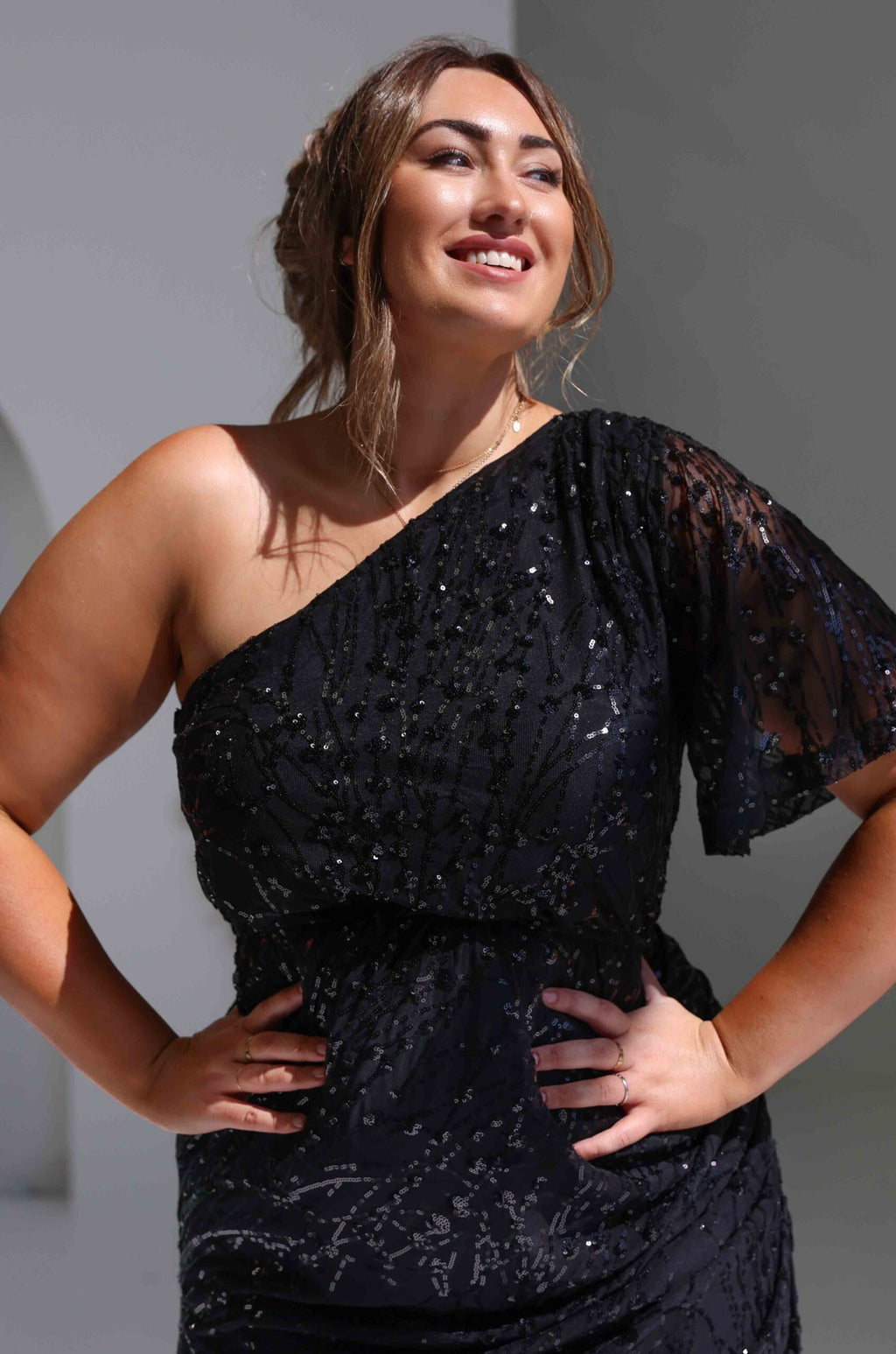 Tallulah Sequin Maxi Dress - Black