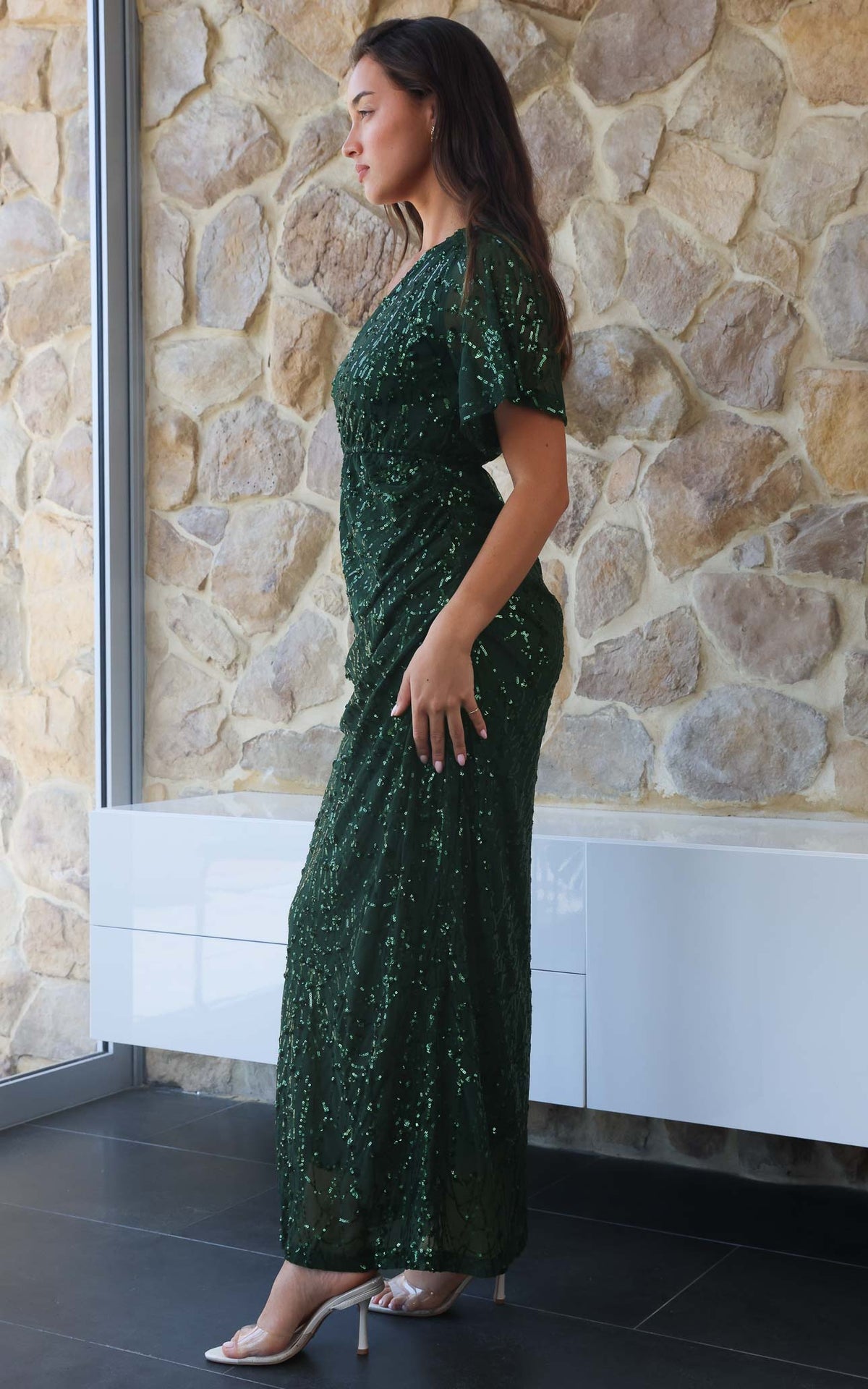 Tallulah Sequin Maxi Dress - Emerald