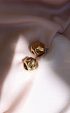 Tida Stud Earrings - Gold Curve Texture