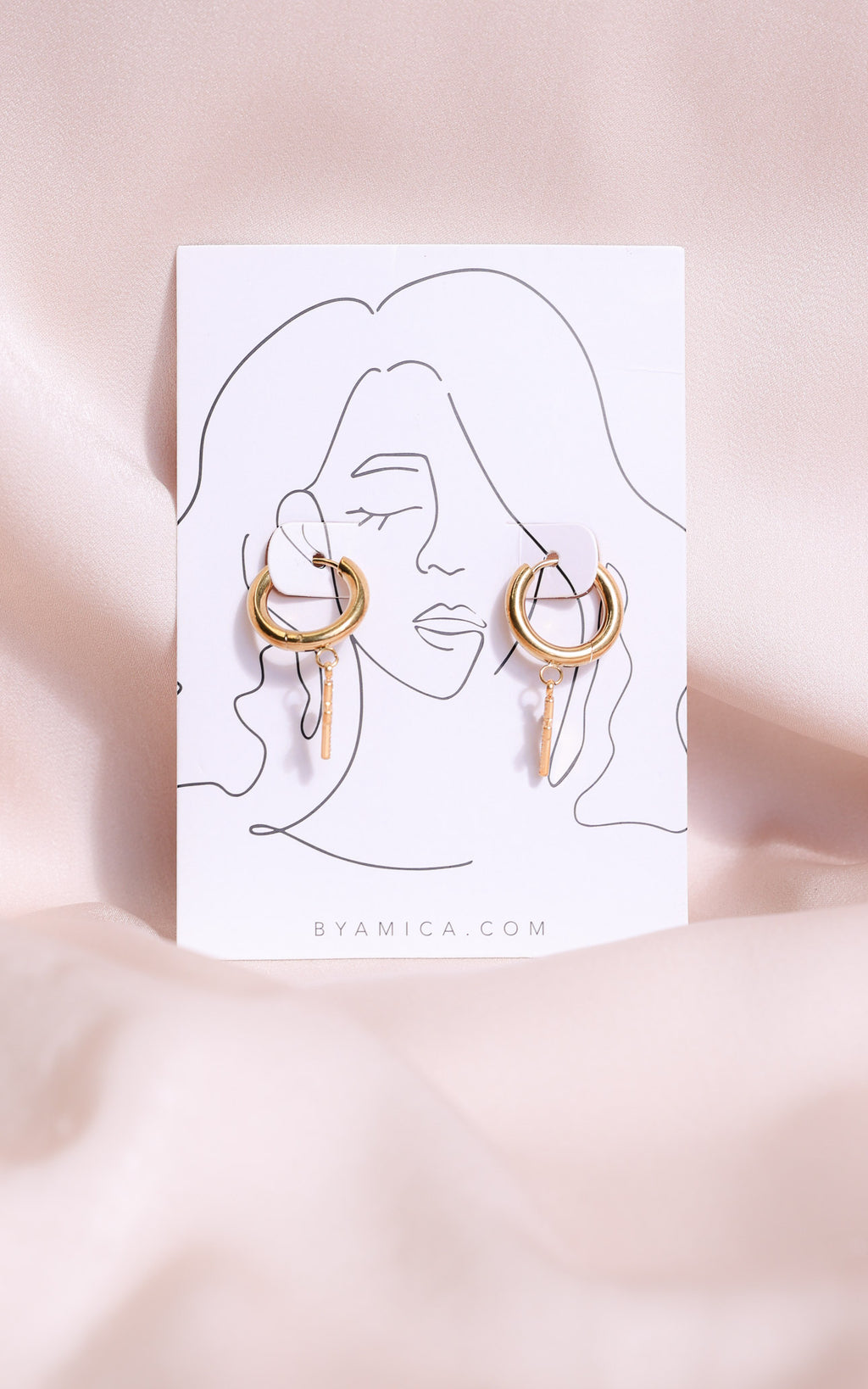 Truth Hoop Earrings - Gold Cross Diamante Charm