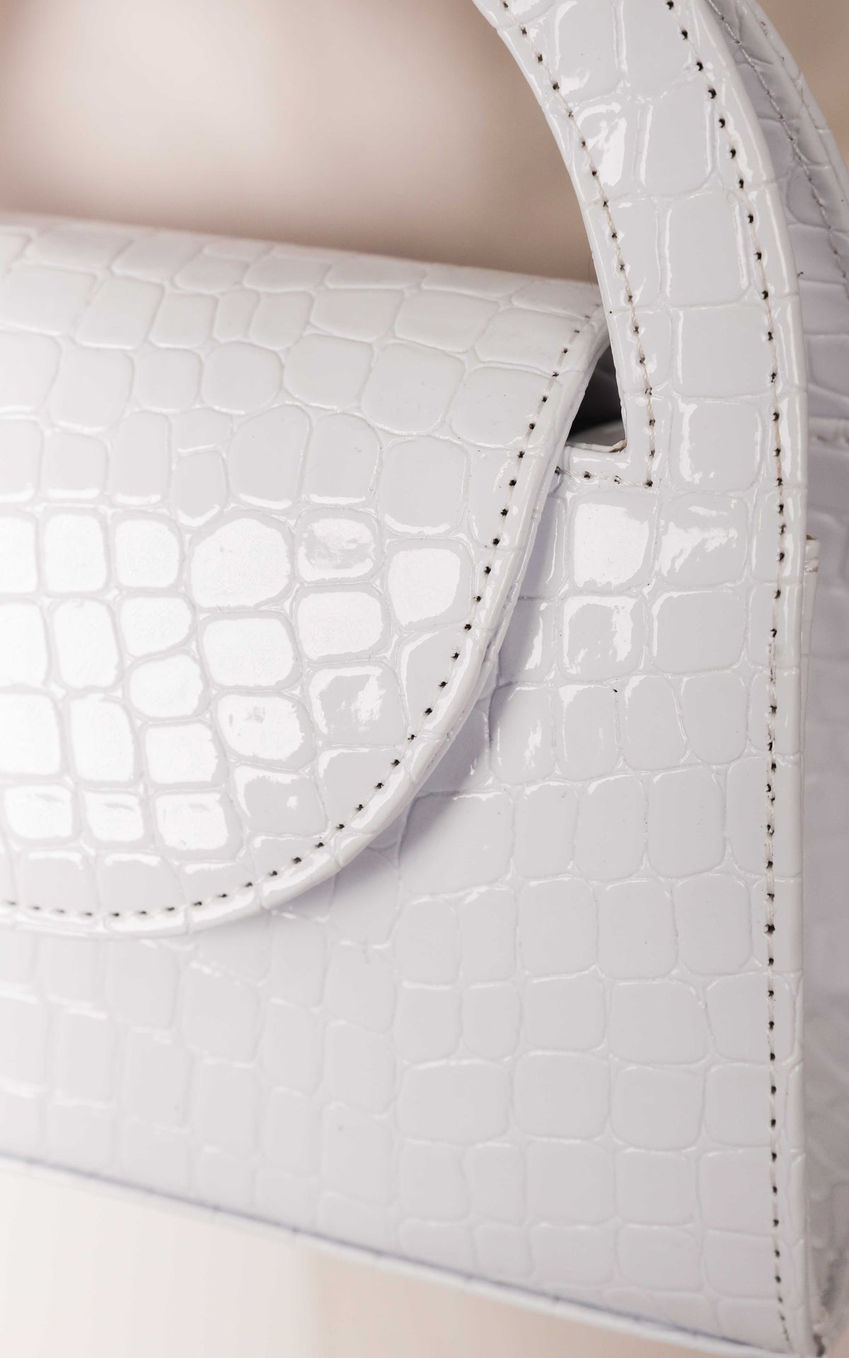 Twiggy Croc Texture Bag - White