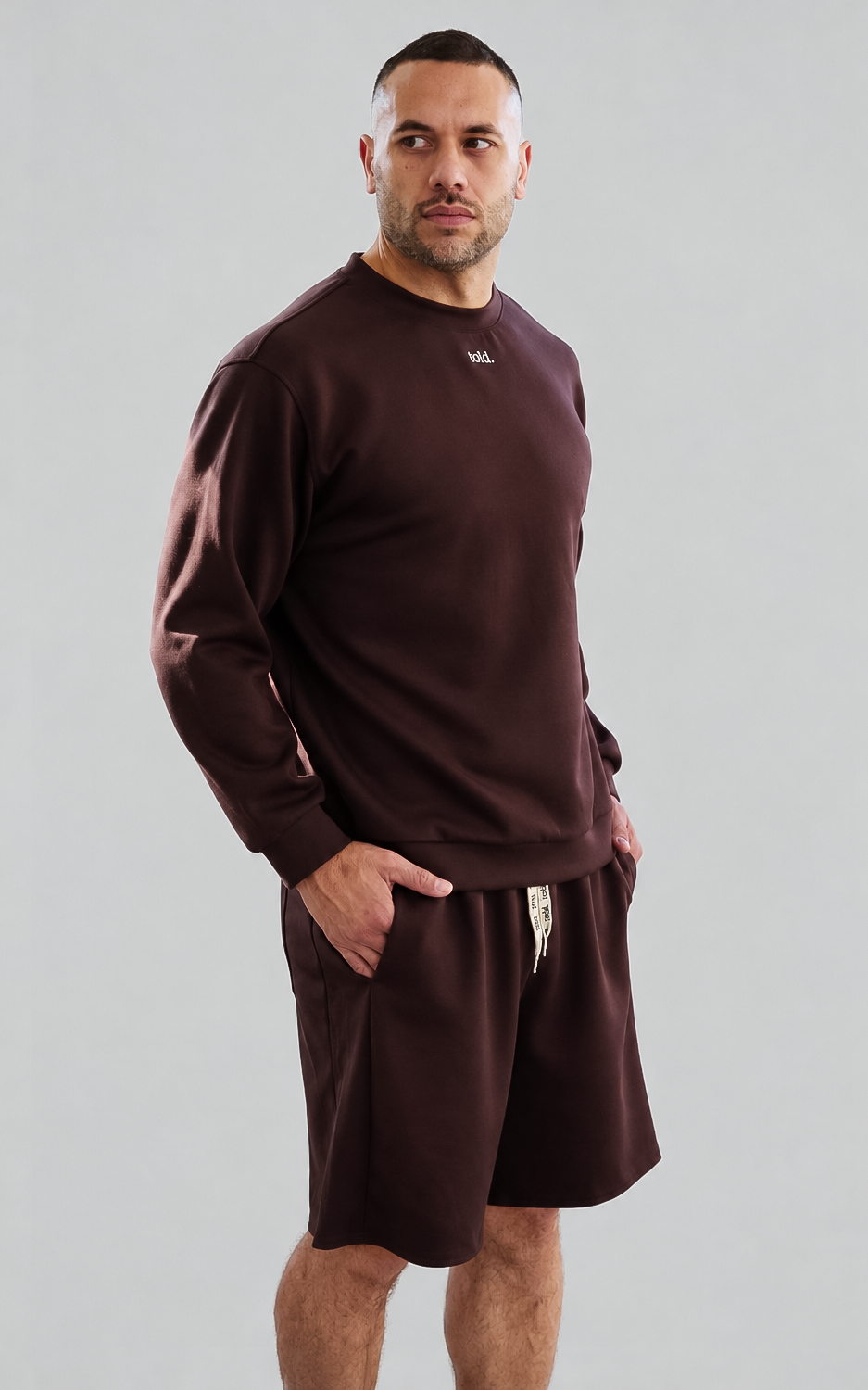 Tobi Unisex Crew Neck Jumper - Chocolate Brown