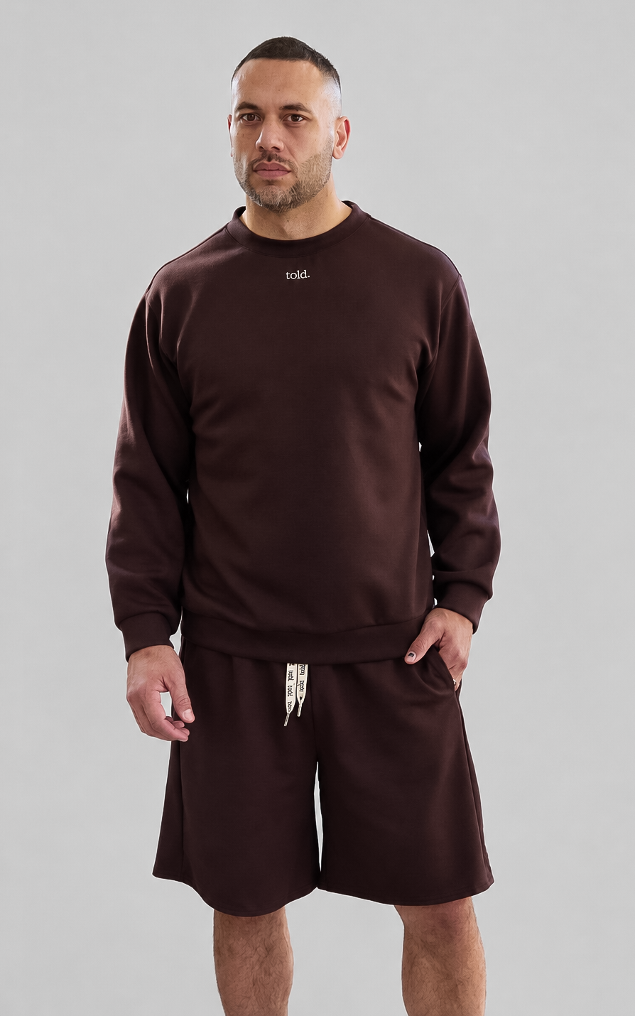 Tobi Unisex Crew Neck Jumper - Chocolate Brown