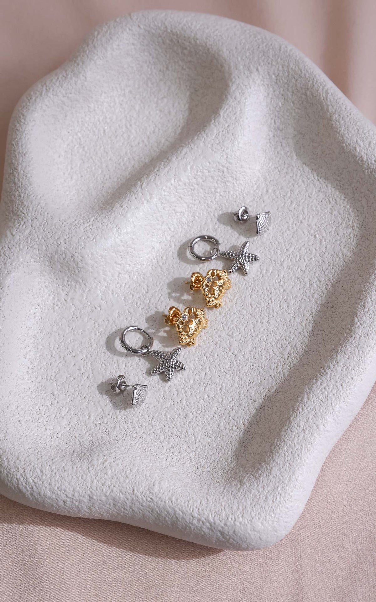 Vacay Earring Set - Silver Gold Seaside