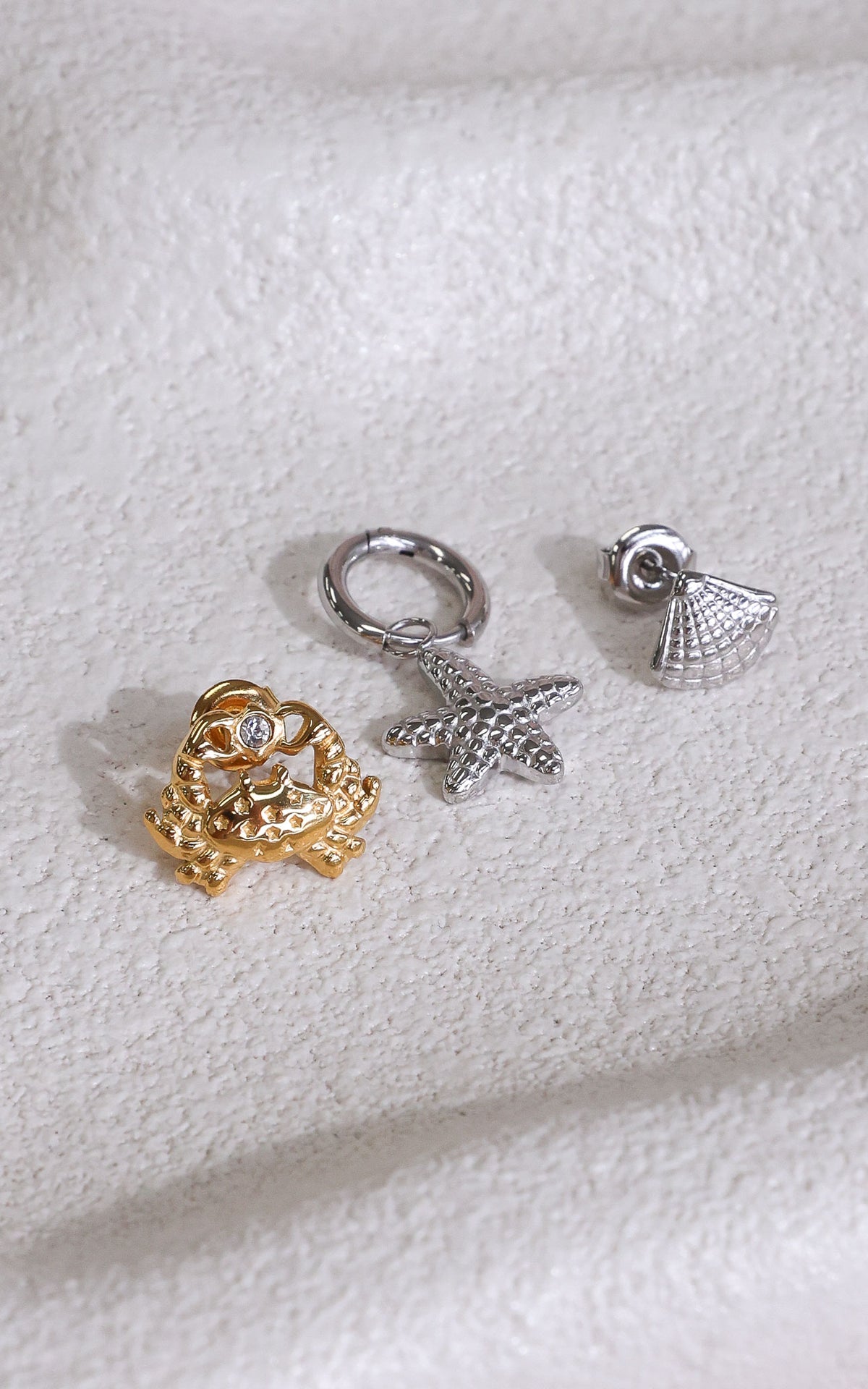Vacay Earring Set - Silver Gold Seaside