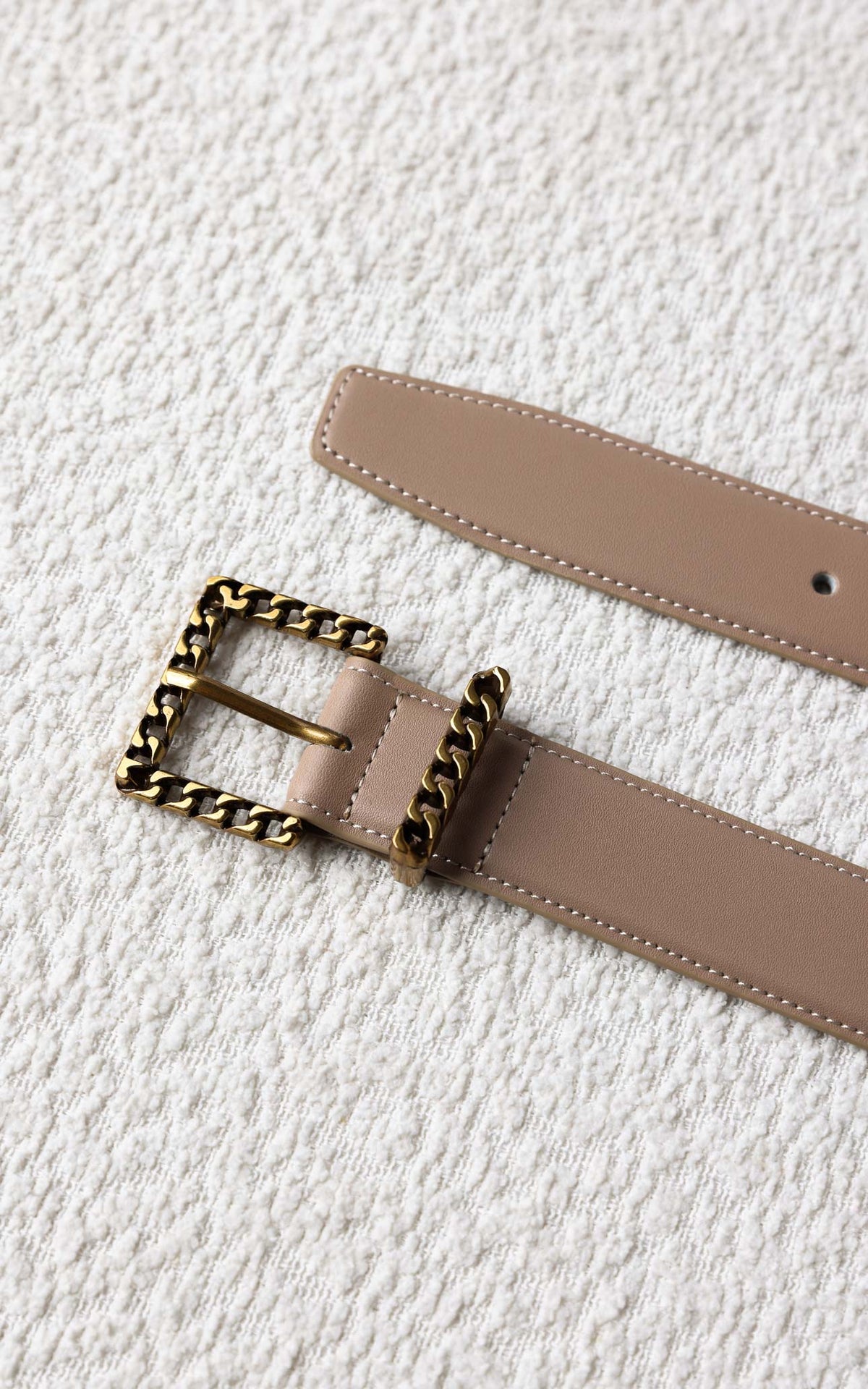 Venty Belt - Taupe Chain Square