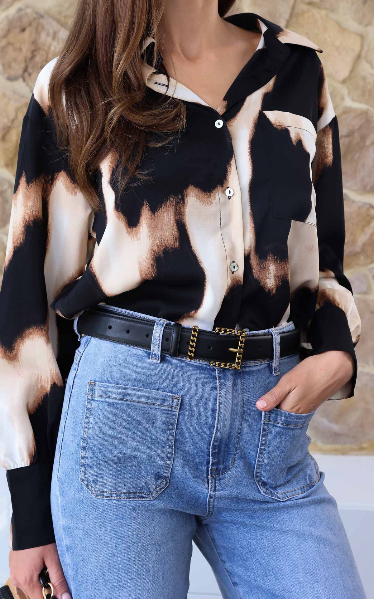 Venty Belt - Black Chain Square