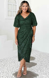 Vernot Midi Dress - Emerald Sequin