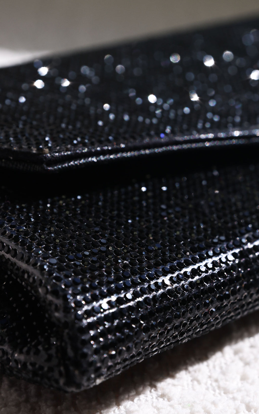 Winona Rhinestone Clutch Bag - Black