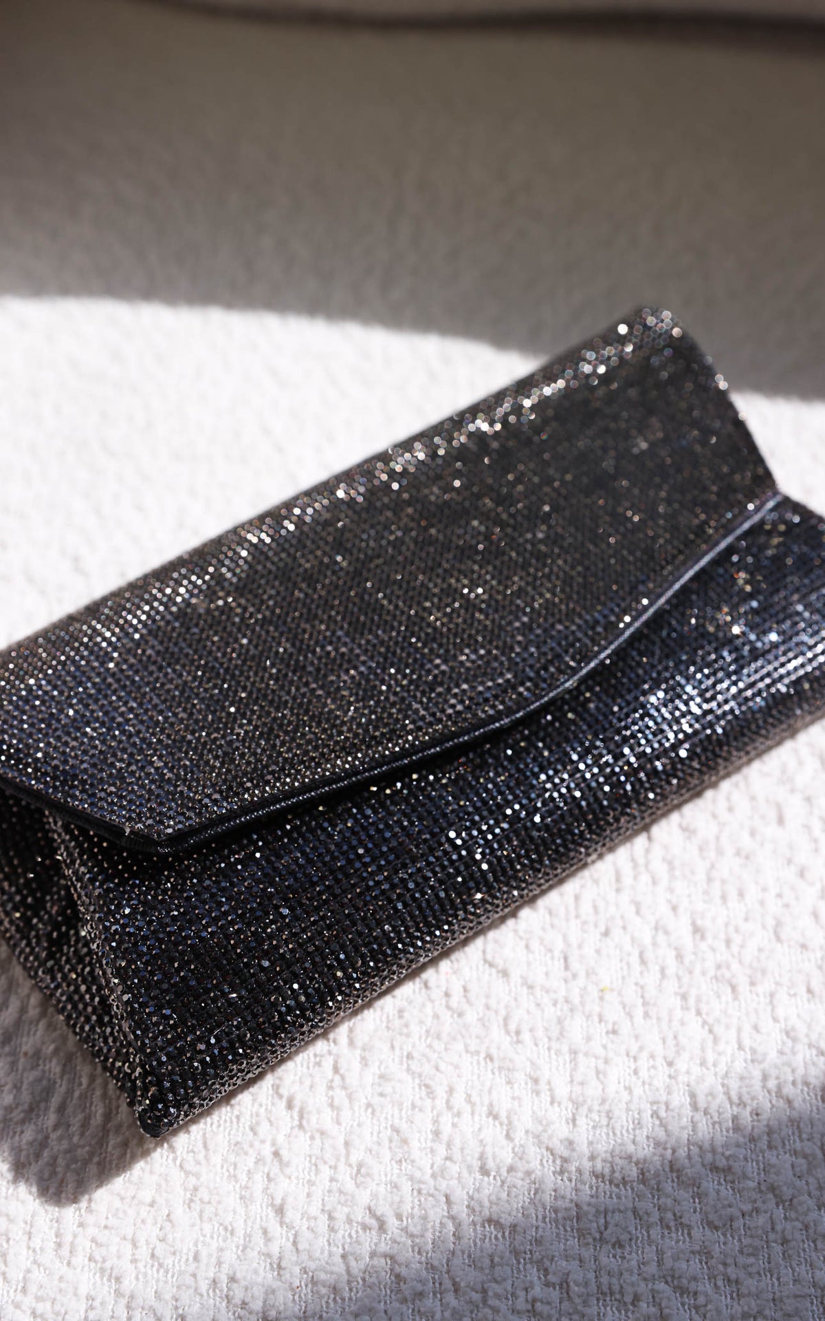 Winona Rhinestone Clutch Bag - Gunmetal