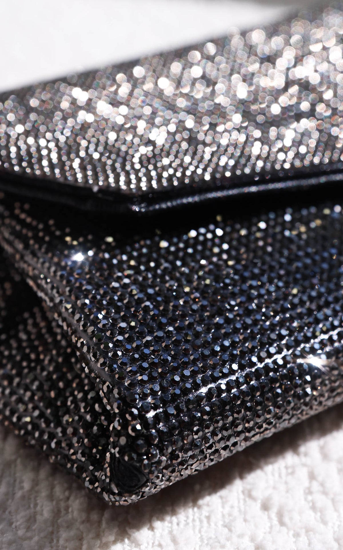 Winona Rhinestone Clutch Bag - Gunmetal