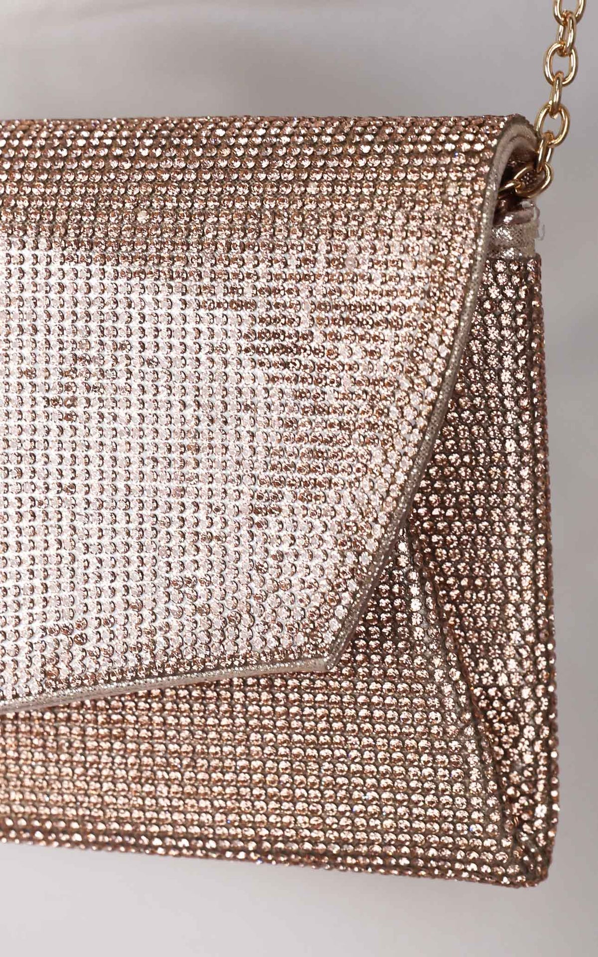 Winona Rhinestone Clutch Bag - Rose Champagne